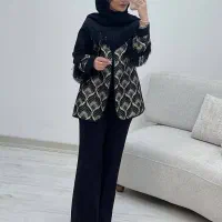 لباس زنانه کت وشلوار ریشه ای شیکان کده