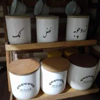 تا سماوری سرامیکی با استند چوبی