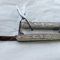 چاقوقدیم ملیله نقره اصل مرحوم عباس رنگرزتیغه مخفی