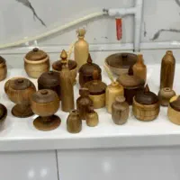 قندان و گلدان چوبی