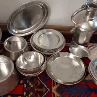 ظروف مسی قدیمی نو سفید شده یکجا فقط ۴۱ کیلو|کلکسیون اشیاء عتیقه|تهران, ایرانشهر|دیوار