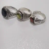 انگشتر زبرجد ویاقوت کبود وگارنت|جواهرات|خمینیشهر, |دیوار