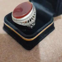 انگشتر  عقیق یمن اصل  نقره عیار بالا  و دست ساز