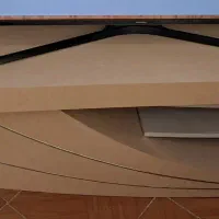 زیر میز تی وی u شکل و دارای چراغدار