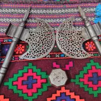 تبرزین فولادی شبکه دست ساز کهنه قدیمی|کلکسیون اشیاء عتیقه|اصفهان, قائمیه|دیوار