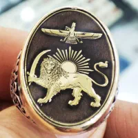 انگشتر نقره شیر و خورشید طرح ترک