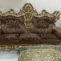 مبل هشت نفره کارکرده کار چوب با جلو مبلی