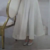 پیراهن مجلسی میدی نقره‌ای براق سایز 40