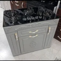 اجاق گاز طرح فر مدل M10 صحفه شیشه و استیل  رومیزی