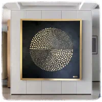 تابلو دکوراتیو برجسته با طرح دوران مشکی و طلایی