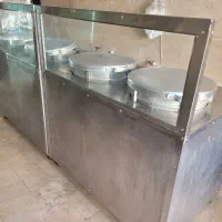 دیگ حلیم سنتی همراه با میز پیشخوان استیل