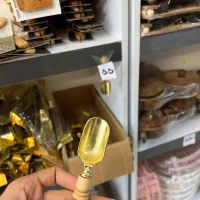 قاشق ادویه جات فلزی دسته چوبی