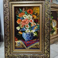 تابلوفرش دستبافت گل مناسب کادو/ فروشگاه ماندگار|تابلو فرش|تهران, بوستان جنگلی لویزان|دیوار