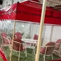 کامل الاچیق چتر سایبان برزنت تاشو میز چهارگوشه