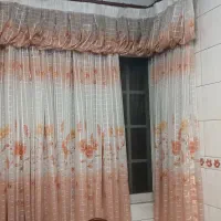 پرده حریر گلدار ۳ تکه