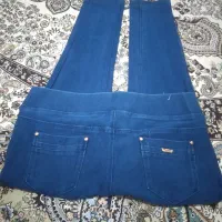 شلوار لی دختزانه نوجوان  ترک اصل تمام کش  سایز ۳۶