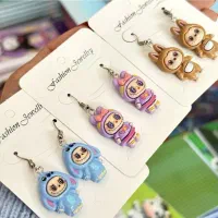 گوشواره فانتزی لبوبو عمده و تک ( labubu ) لابوبو