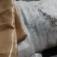 پرده و دوتا سر پرده ساتن زخیم و زیر پرده