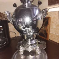 سماور گازی با سینی زیرش