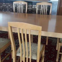 غذا خوری چوبی شش نفره با میز 8 نفره