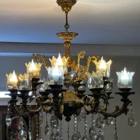 لوستر برنج ۸شاخه ۱۲شعله