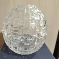 جا دستمال کاغذی کروی شیشه ای مدل حصیری