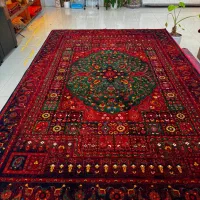 فرش۷۰۰شانه۲۵۵۰تراکم لاکی قجری قرمز ضخیم|فرش|خرمآباد, |دیوار