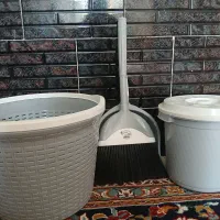 سطل زباله وجارو خاک انداز وسبد لباس