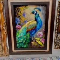 تابلوفرش طاووس ابریشم