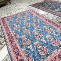 یک جفت فرش دستباف گل ابریشم