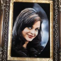 تابلو فرش دستبافت دختر ماه