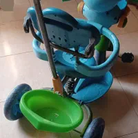 سه چرخه رباتی کودک سالم  آبی رنگ و موزیکال