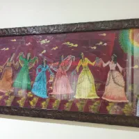 نقاشی رنگ روغن روی چرم طبیعی وبسیار زیبا