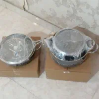 سرویس قابلمه ۱۰ پارچه وارمی،رنگ نقره‌ای،نو و پلمپ