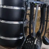 سرویس ست قابلمه و کفگیر ملاقه چدن