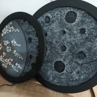 تابلو ماه و شکوفه|تابلو، نقاشی، عکس|میانه, |دیوار