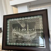 تابلو پارچه مخمل حکاکی شده با قاب ام دی اف