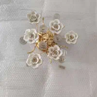 لوستر سقفی سفید طلایی|لوستر و چراغ آویز|پردیس, فاز ۱۱|دیوار