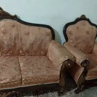 مبل ۷ نفره چوب گردو تمیز