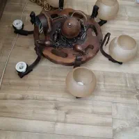 لوستر چوبی ۶ شاخه  کاملا سالم  بدون خط و خش