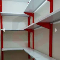 قفسه فلزی + ویترین  ام دی اف