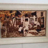 تابلو فرش دستباف کرک ابریشم طرح روستای ابیانه|تابلو فرش|تهران, استاد معین|دیوار