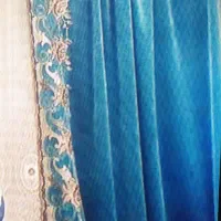 دستک پرده ابی در حد نو|پرده، رانر، رومیزی|بجنورد, |دیوار