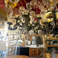 برنزی۱۰ شعله سایز بزرگ|لوستر و چراغ آویز|کرمان, |دیوار