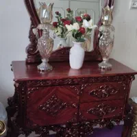مبل هفت نفره وپرده شاین کارشده کنسول واینه شمعدونی|مبلمان خانگی و میز عسلی|گلستان (تهران), |دیوار