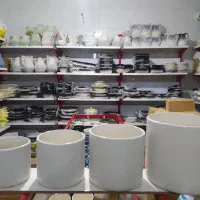 گلدان گل استوانه چهارتایی سرامیکی