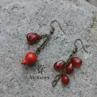 گوشواره یلدایی دانه انار ترکیبی