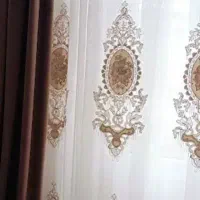 پرده پذیرایی حریر دست دوز با آستری