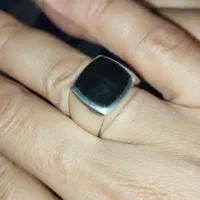 انگشتر نقره  جزع یمن عقیق مشکی حرزدار|جواهرات|ری, دولت‌آباد|دیوار