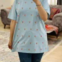 تیشرت زنانه زیبا مدادرنگی